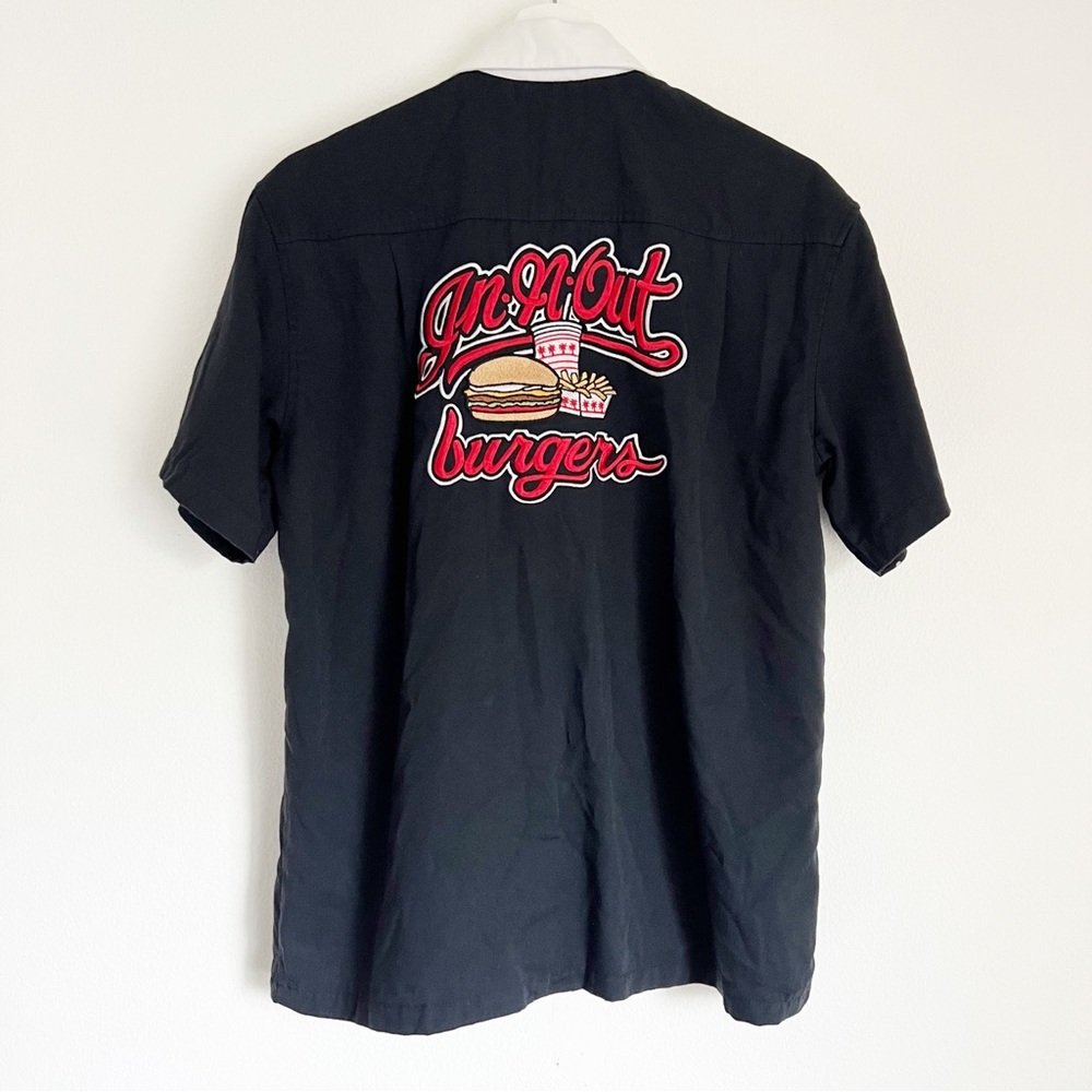 Vtg Kennington Ltd Mens In and Out Restaurant Bowling Camp Shirt Black White S